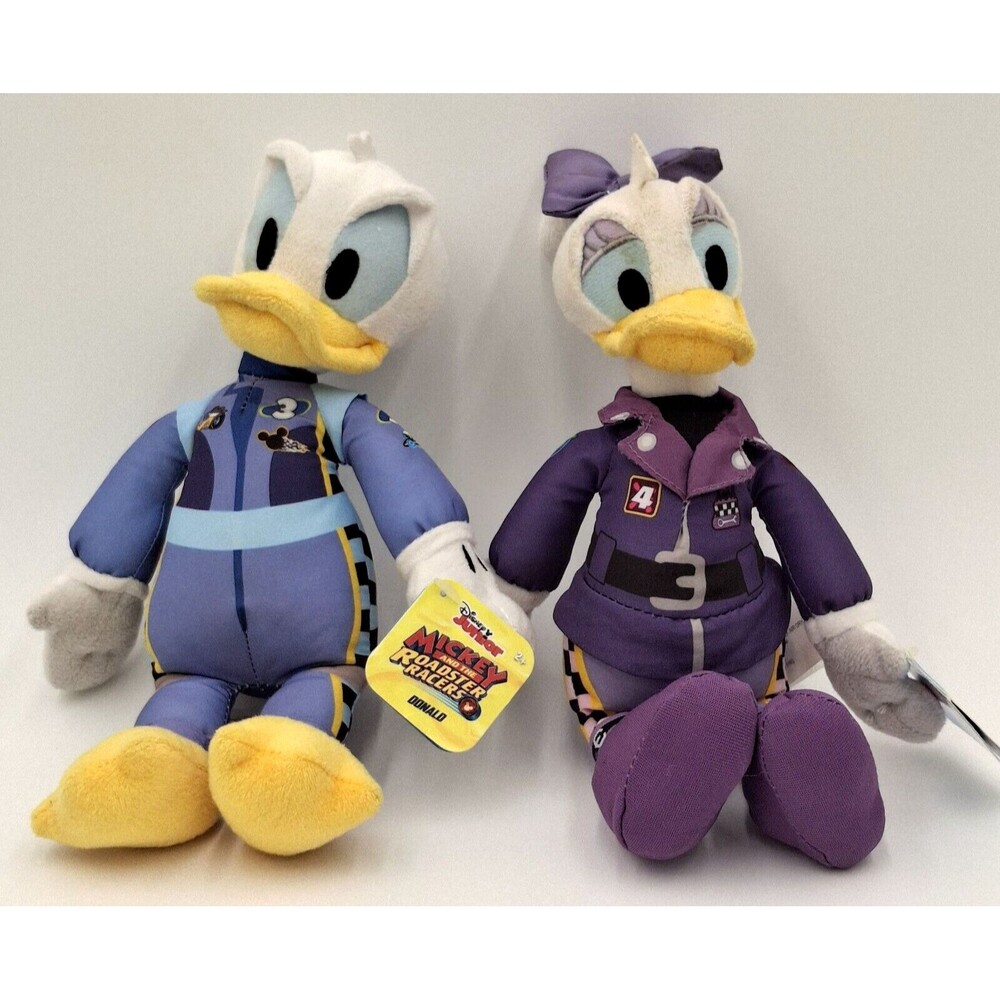 Just Play Disney Donald &Daisy Duck Plush - Micky and the Roadster Racers 9 inch